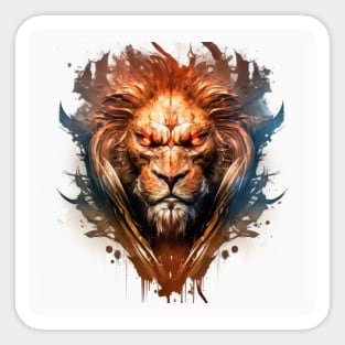 Lion Portrait Animal Painting Wildlife Outdoors Adventure Sticker